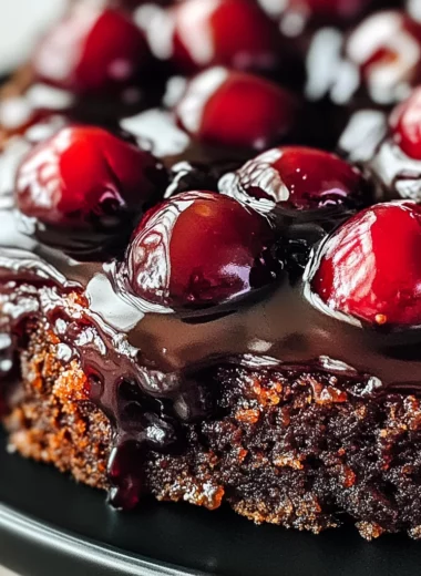 Chocolate Cherry Upside Down Cake