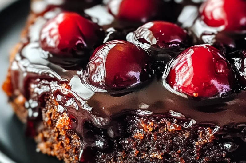 Chocolate Cherry Upside Down Cake