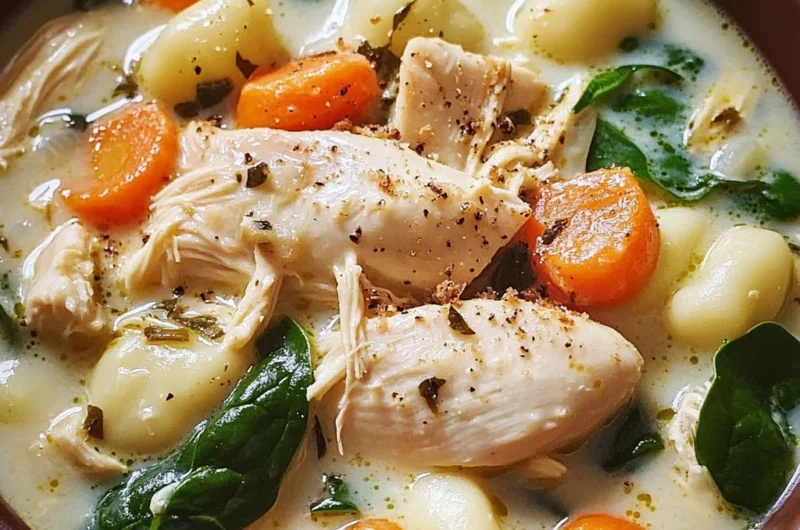 Creamy Crockpot Chicken Gnocchi Soup