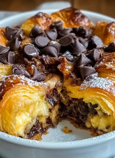 Decadent Chocolate Croissant Breakfast Bake
