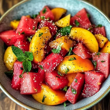 Easy Summer Peach Watermelon Salad