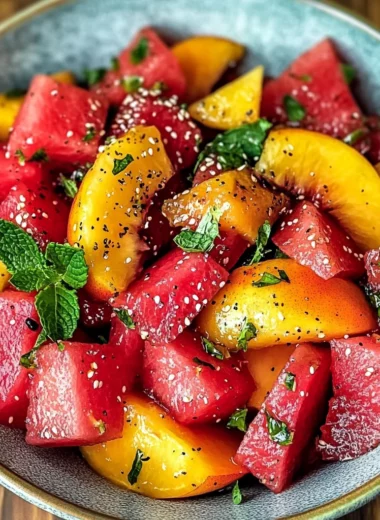 Easy Summer Peach Watermelon Salad