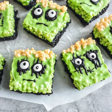 Frankenstein Halloween Rice Krispie Treats