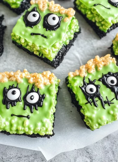 Frankenstein Halloween Rice Krispie Treats