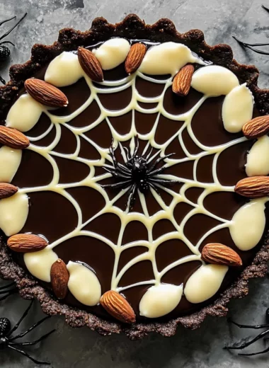 Halloween Chocolate Spiderweb Tart