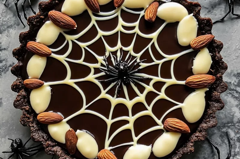 Halloween Chocolate Spiderweb Tart