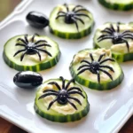 Keto Spider Cucumber Appetizer Bites