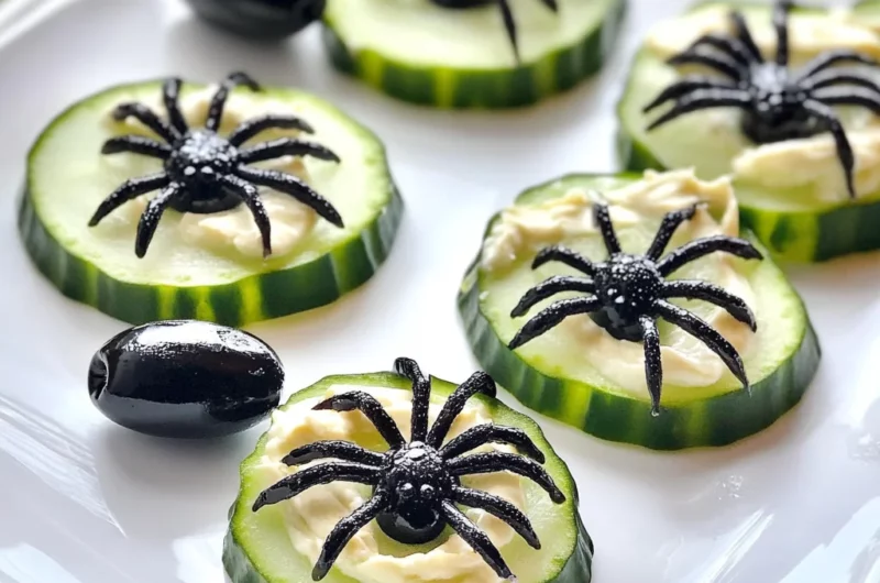 Keto Spider Cucumber Appetizer Bites