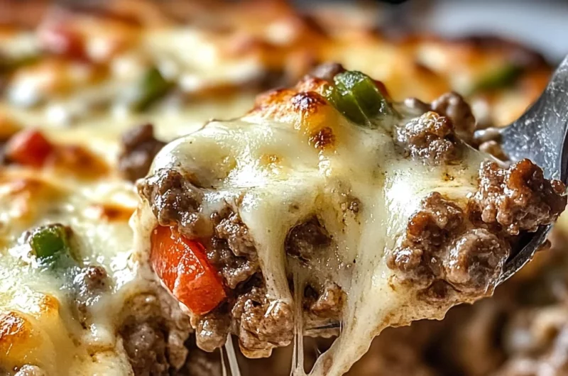 Low Carb Philly Cheesesteak Casserole