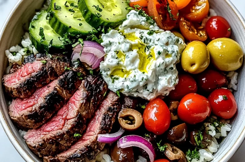 Mediterranean Steak Bowl with Tzatziki
