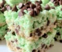 Mint Chocolate Chip Rice Krispie Treats