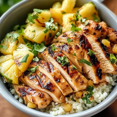 Pineapple Chicken Cauliflower Rice Bowls