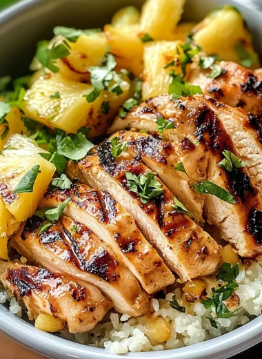 Pineapple Chicken Cauliflower Rice Bowls