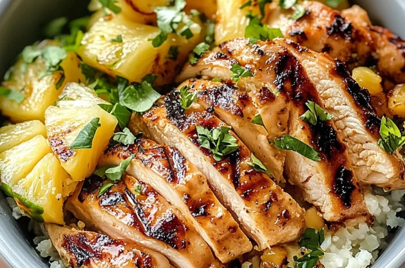 Pineapple Chicken Cauliflower Rice Bowls