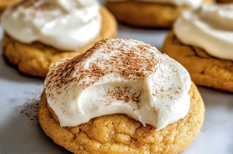 Pumpkin Cookies with Cream Cheese Frosting