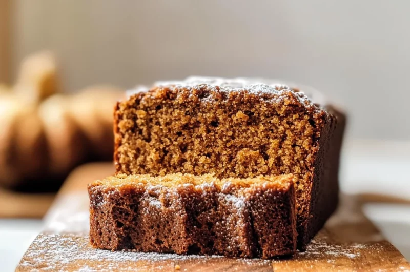 Pumpkin Gingerbread Loaf (vegan, gluten-free, oil free)