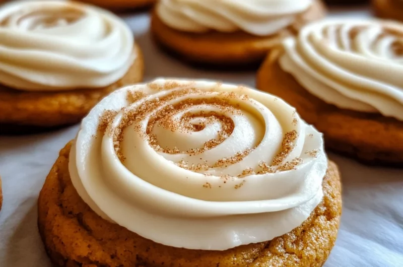 Pumpkin Sugar Cookies with Cream Cheese Frosting
