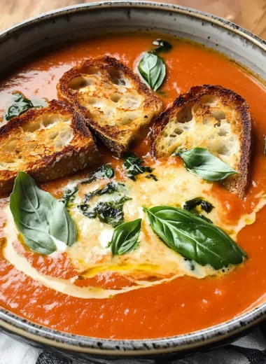 Roasted Tomato Soup with Crispy Gruyre Toasts