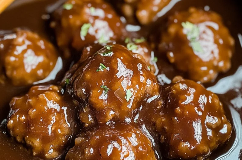 Slow Cooker Salisbury Steak Meatballs (Frozen Meatballs)