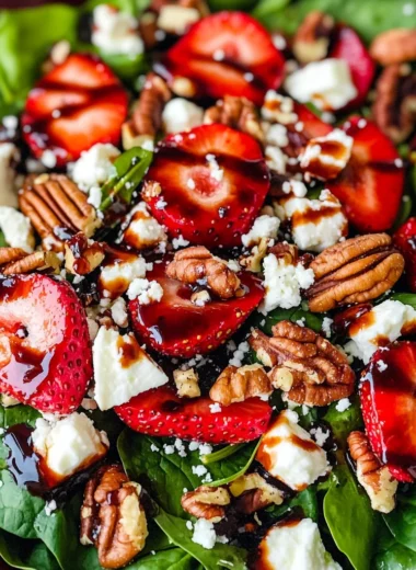 Spinach Strawberry Salad with Pecans
