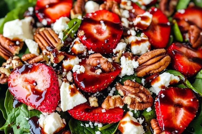 Spinach Strawberry Salad with Pecans