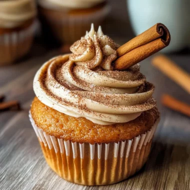 Vanilla Chai Pumpkin Latte Cupcakes with Cinnamon Brown Sugar Frosting