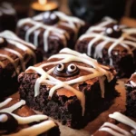 spooky mummy brownies