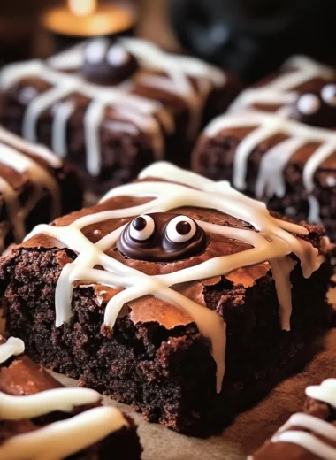 spooky mummy brownies
