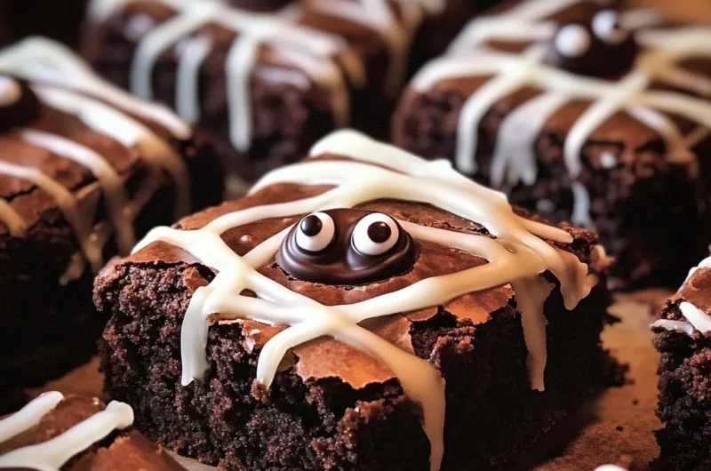 spooky mummy brownies