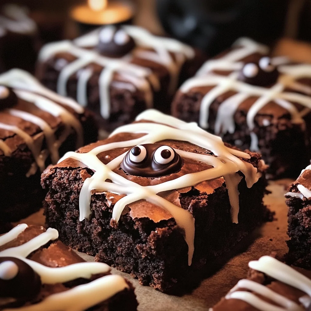 spooky mummy brownies