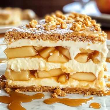 Caramel Apple Eclair Cake