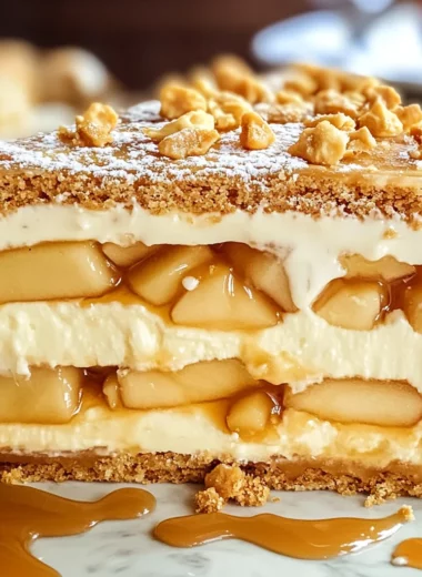 Caramel Apple Eclair Cake