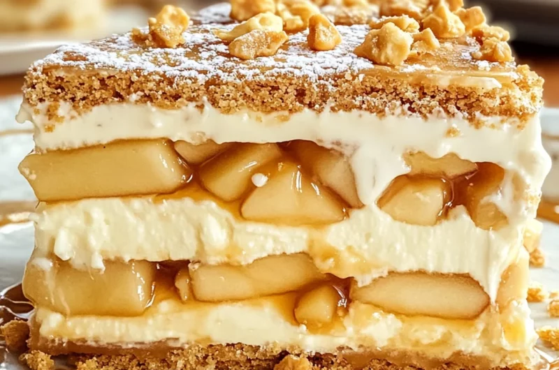 Caramel Apple Eclair Cake