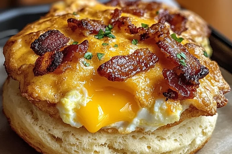 Cheddar Turkey Bacon Egg Biscuit Bombs