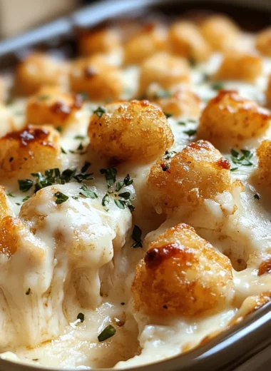 Chicken Alfredo Tater Tot Casserole: A Cozy, Comforting Dinner
