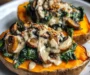 Creamy Mushroom and Spinach Stuffed Sweet Potatoes