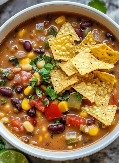 Crockpot Vegetarian Tortilla Soup
