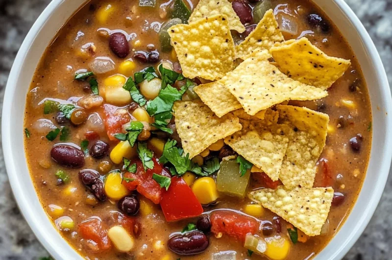 Crockpot Vegetarian Tortilla Soup