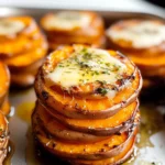 Garlic Butter Sweet Potato Stacks