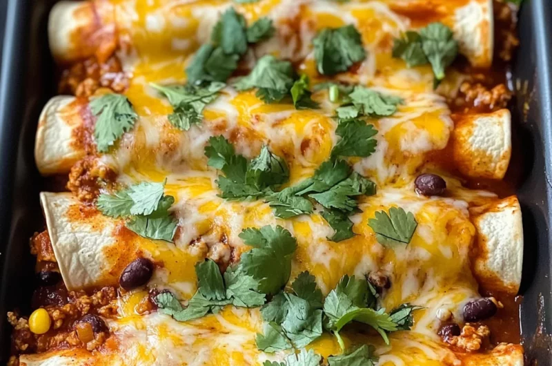Ground Turkey Black Bean Enchiladas