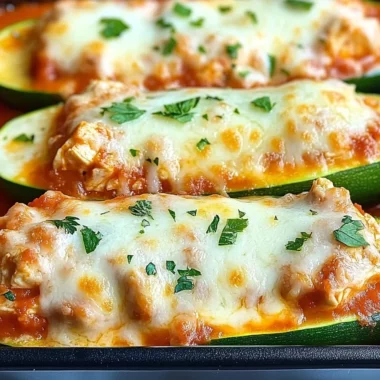 Keto Chicken Parmesan Zucchini Boats