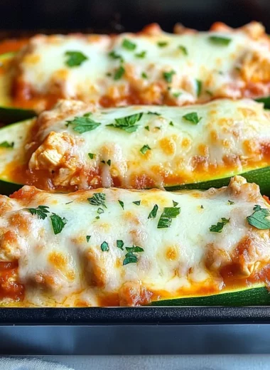 Keto Chicken Parmesan Zucchini Boats
