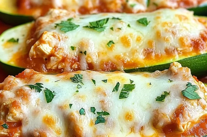 Keto Chicken Parmesan Zucchini Boats