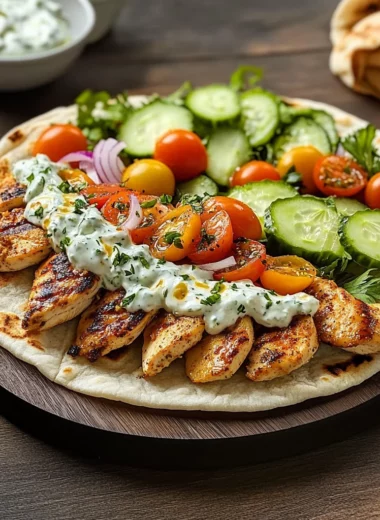 Mediterranean Chicken Gyros with Creamy Feta Tzatziki