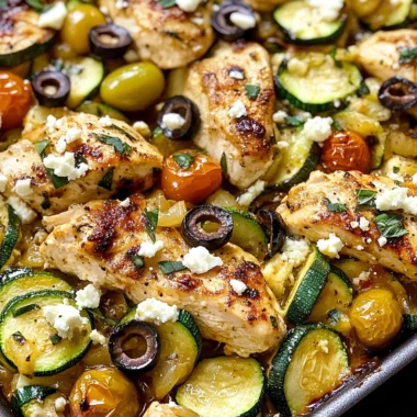 Mediterranean Chicken Zucchini Bake