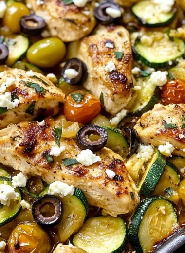 Mediterranean Chicken Zucchini Bake