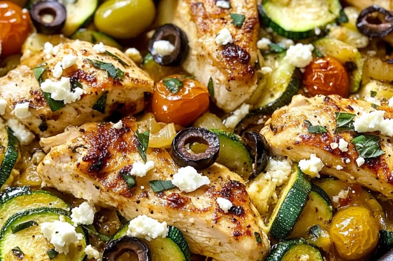 Mediterranean Chicken Zucchini Bake