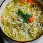 Orzo Leek and Dill Soup