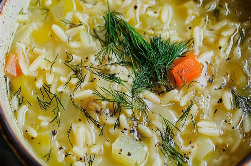Orzo Leek and Dill Soup