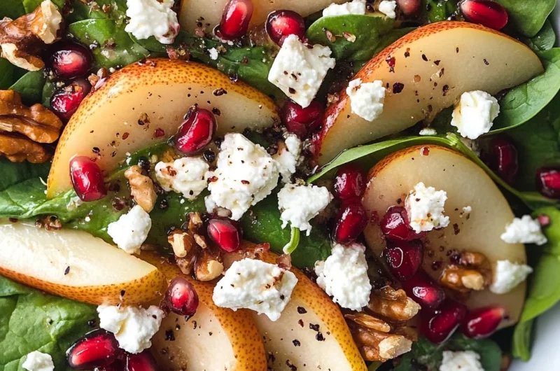 Pear, Pomegranate and Spinach Salad